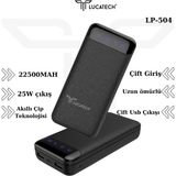 Lucatech 22.500 Mah 25W Pd Güçlü Performanslı Hızlı Şarj Powerbank - Siyah