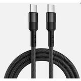 Lucatech Apple iPhone 15 / 15 Plus / 16 / 16 Plus Uyumlu 120W Örgülü Typec Hızlı Şarj kablosu - Siyah