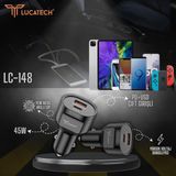 Lucatech Reeder S23 Pro / S23 Pro Max Uyumlu 45W Hızlı Araç Şarj Başlığı - Siyah