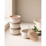 Lucca 4'lü Saklama Kabı Seti - Bej - 10 cm - 300 ml