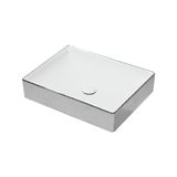 Lucco Square İçi Beyaz Dışı Gümüş Renk 50 cm Dikdörtgen Lavabo