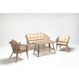 Luce Garden Erguvan Mini Rattan Bahçe ve Balkon Koltuk Takımı Naturel