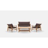 Luce Garden Helio Ikili Rattan Ahşap Bahçe & Balkon Koltuk Takımı - Kestane