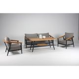 Luce Garden Inci Bahçe & Balkon Masa Takımı - 145 x 85 x 65 - Gri