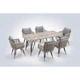 Luce Garden Kalina Rattan Bahçe\balkon Masa Takımı - 220 x 110 cm + 8 Sandalye