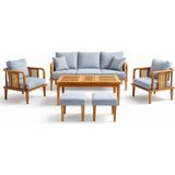 Luce Garden Noa Ahşap Bahçe & Balkon Koltuk Takımı - 170 x 170 x 73 - Kapuçino