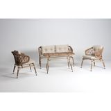 Luce Garden Salvia Mini Rattan Bahçe & Balkon Koltuk Takımı - Kapuçino