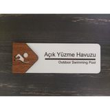 Lucena Açık Yüzme Havuzu Ofis Oda Kapı İsimliği Yönlendirme Tabelası Levhası Kişiselleştirilebilir