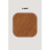 Lucena Ahşap Kare Oval Sepet Tepsi Tabanı 40x40 cm 2 Adet Ceviz 3mm