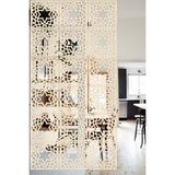 Lucena Ahşap Seperatör Sarkıt Panel Paravan Levha Seti 4 Adet Lazer Desen Seçenekli - 008 - 40 cm x 40 cm - Akça