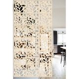 Lucena Ahşap Seperatör Sarkıt Panel Paravan Levha Seti 4 Adet Lazer Desen Seçenekli - 029 - 40 cm x 40 cm - Akça