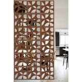 Lucena Ahşap Seperatör Sarkıt Panel Paravan Levha Seti 4 Adet Lazer Desen Seçenekli - 032 - 40 cm x 40 cm - Ceviz