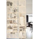 Lucena Ahşap Seperatör Sarkıt Panel Paravan Levha Seti 4 Adet Lazer Desen Seçenekli - 033 - 40 cm x 40 cm - Akça