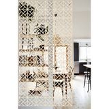 Lucena Ahşap Seperatör Sarkıt Panel Paravan Levha Seti 4 Adet Lazer Desen Seçenekli - 042 - 40 cm x 40 cm - Akça