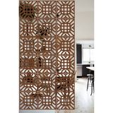 Lucena Ahşap Seperatör Sarkıt Panel Paravan Levha Seti 4 Adet Lazer Desen Seçenekli - 069 - 40 cm x 40 cm - Ceviz