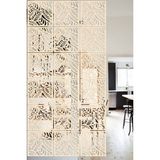 Lucena Ahşap Seperatör Sarkıt Panel Paravan Levha Seti 4 Adet Lazer Desen Seçenekli - 087 - 40 cm x 40 cm - Akça