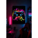 Lucena Gaming Kumanda Metal Duvar Tablosu Neon Oyuncu Odası Duvar Dekor 20x30 cm A4 Boyutunda