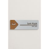 Lucena İpek Kirpik Ofis Oda Kapı İsimliği Kişiselleştirilebilir MDF Tabelası 19 cm x 6,5 cm