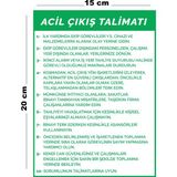 Lucena Metal Acil Çıkış Talimatı 15 cm x 20 cm Uyarı Levhası Yönlendirme Tabelası