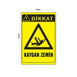 Lucena Metal Dikkat Kaygan Zemin 20cm x 30cm A4 Büyüklüğünde Uyarı Levhası Yönlendirme Tabelası