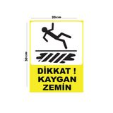 Lucena Metal Dikkat Kaygan Zemin - 3 20CM x 30CM A4 Büyüklüğünde Uyarı Levhası Yönlendirme Tabelası