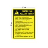 Lucena Metal Elektrik Pano Kullanım Talimatı 15CM x 20CM Uyarı Levhası Yönlendirme Tabelası
