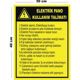Lucena Metal Elektrik Pano Kullanım Talimatı 30CM x 40CM A3 Büyüklüğünde Uyarı Levhası Yönlendirme Tabelası