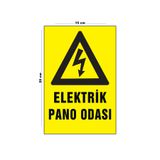 Lucena Metal Elektrik Pano Odası 15 cm x 20 cm Uyarı Levhası Yönlendirme Tabelası