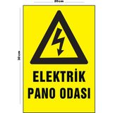 Lucena Metal Elektrik Pano Odası 20 x 30 cm A4 Büyüklüğünde Uyarı Levhası Yönlendirme Tabelası - 20 cm x 30 cm