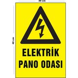 Lucena Metal Elektrik Pano Odası 30 cm x 40 cm A3 Büyüklüğünde Uyarı Levhası Yönlendirme Tabelası