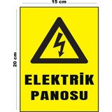 Lucena Metal Elektrik Panosu 15 cm x 20 cm Uyarı Levhası Yönlendirme Tabelası