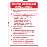 Lucena Metal Elektrik Yangınlarına Müdahale Talimatı 15 cm x 20 cm Uyarı Levhası Yönlendirme Tabelası