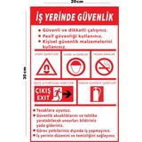 Lucena Metal Iş Yerinde Güvenlik 20 x 30 cm A4 Büyüklüğünde Uyarı Levhası Yönlendirme Tabelası - 20 cm x 30 cm
