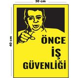 Lucena Metal Önce Iş Güvenliği 30 cm x 40 cm A3 Büyüklüğünde Uyarı Levhası Yönlendirme Tabelası