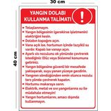 Lucena Metal Yangın Dolabı Kullanma Talimatı 30 cm x 40 cm A3 Büyüklüğünde Uyarı Levhası Yönlendirme Tabela