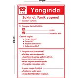 Lucena Metal Yangında Yapılacaklar 20 x 30 cm A4 Büyüklüğünde Uyarı Levhası Yönlendirme Tabelası - 20 cm x 30 cm