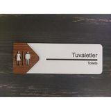 Lucena Tuvaletler Ofis Oda Kapı İsimliği Yönlendirme Tabelası Kişiselleştirilebilir 19 cm x 6,50 cm MDF Malzeme