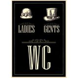 Lucena Vintage Wc Tabelası Ahşap Mdf Tablo Duvar Dekoru Ladies Gents Kapı Süsü Dekoratif Tablo - 20 cm x 30 cm - Karışık