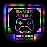 Lucenda LED Işıklı Kişiselleştirilebilir Tablo Gamer Area Dekoratif Gece Lambası - 80 cm