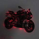 Lucenda LED Işıklı Motor Dekoratif Tablo Duvar Dekorlu Gece Lambası - 40 cm - Kırmızı
