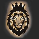 Lucenda LED Işıklı Portre Aslan Figürlü Tablo Duvar Dekorlu Gece Lambası - 70 cm - Sarı