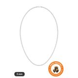 Lucente Jewellery 3mm Rhodium Su Yolu Kolye 925 Ayar Gümüş Kaplama Kararmaz Özel Tasarım Pırlanta Görünümlü Zirkon Taşlı Zarif & Şık Kolye
