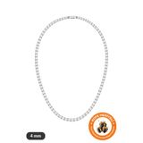 Lucente Jewellery 4mm Rhodium Su Yolu Kolye 925 Ayar Gümüş Kaplama Kararmaz Özel Tasarım Pırlanta Görünümlü Zirkon Taşlı Zarif & Şık Kolye
