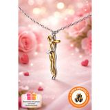Lucente Jewellery 925 Ayar Birbirine Sarılan Çift Özel Gün Hediyesi Hediyelik Şık Aşk Sevgili Kolyesi