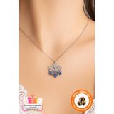 Lucente Jewellery 925 Ayar Kar Tanesi Hediyelik Gümüş Kaplama Özel Tasarım Taşlı Kartanesi Kadın Kolye
