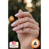 Lucente Jewellery 925 Ayar Kelebekli Sonsuzluk İşareti Rose Gümüş Kaplama Hediyelik Kelebek Kalp Taşlı Kolye