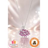 Lucente Jewellery 925 Ayar Pink Swan Kuğu Gerçek Pembe Ametist Taşlı Şık Tasarım Kararma Karşıtı Rodyum Güçlendirmeli Gümüş Sevgiliye Arkadaşa Anneye Doğum Günü Hediyesi Şans Aşk ve Zerafetin Simgesi Kuğulu Kadın Kolye