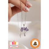 Lucente Jewellery 925 Ayar Yeni Lotus Çiçek Buketi Gümüş Kaplama Hediyelik Özel Tasarım Demet Aşk Lotus Çiçeği Kolye