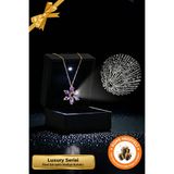 Lucente Jewellery Işıklı Hediye Kutulu 100 Dilde Seni Seviyorum Yazan 925 Ayar Gümüş Aşk Lotus Çiçeği Kolye