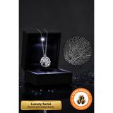 Lucente Jewellery Işıklı Hediye Kutulu 925 Ayar 100 Dilde Seni Seviyorum Yazan Kalpli Gümüş Mıknatıslı Açılır Kapanır Kalp Arkadaşa Sevgiliye Doğum Günü Hediyesi Kalpten 4 Yapraklı Yoncaya Dönüşen 2'si 1 Arada Kolye